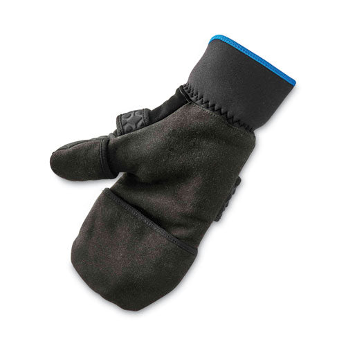 Proflex 816 Thermal Flip-top Gloves, En388: 3423x, 9" Long, Small, Black, Pair