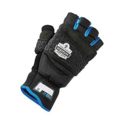Proflex 816 Thermal Flip-top Gloves, En388: 3423x, 9" Long, Small, Black, Pair