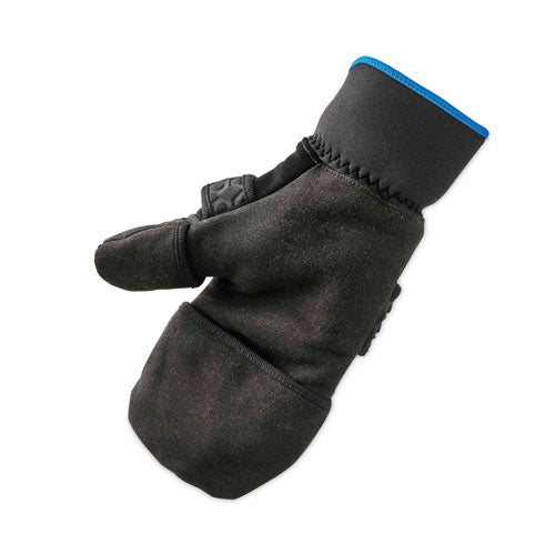 Proflex 816 Thermal Flip-top Gloves, En388: 3423x, 9" Long, X-large, Black, Pair