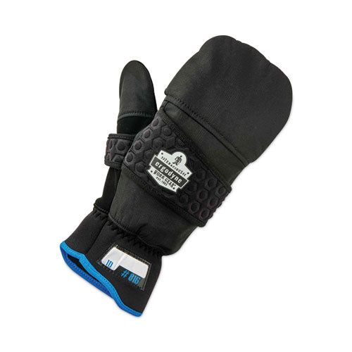 Proflex 816 Thermal Flip-top Gloves, En388: 3423x, 9" Long, Xx-large, Black, Pair