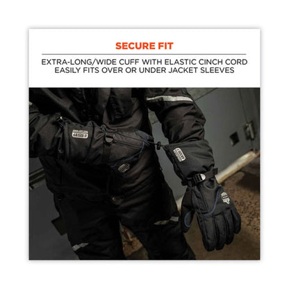 Proflex 825wp Thermal Waterproof Winter Work Gloves, Medium, Black, Pair