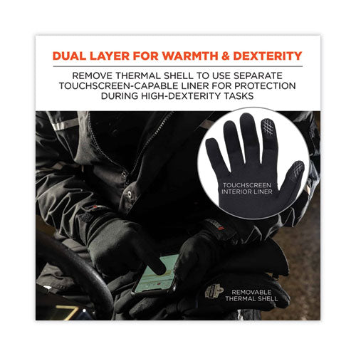 Proflex 825wp Thermal Waterproof Winter Work Gloves, X-large, Black, Pair