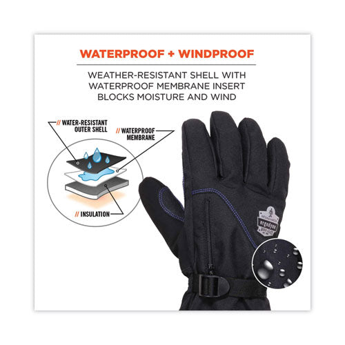 Proflex 825wp Thermal Waterproof Winter Work Gloves, Xx-large, Black, Pair