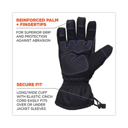 Proflex 819wp Extreme Thermal Wp Gloves, En388: 4222b, 9" Long, Small, Black, Pair