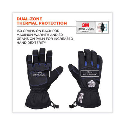 Proflex 819wp Extreme Thermal Wp Gloves, En388: 4222b, 9" Long, Medium, Black, Pair