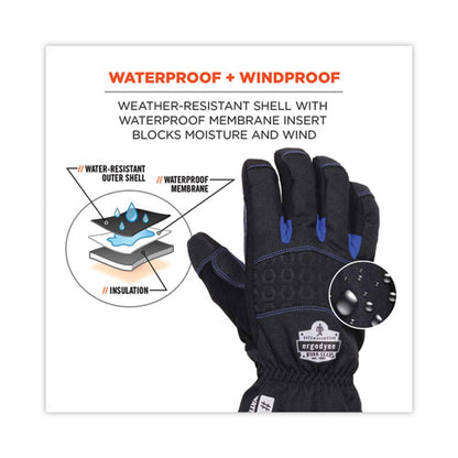 Proflex 819wp Extreme Thermal Wp Gloves, En388: 4222b, 9" Long, Large, Black, Pair