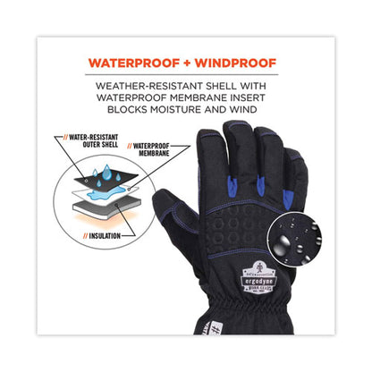 Proflex 819wp Extreme Thermal Wp Gloves, En388: 4222b, 9" Long, X-large, Black, Pair