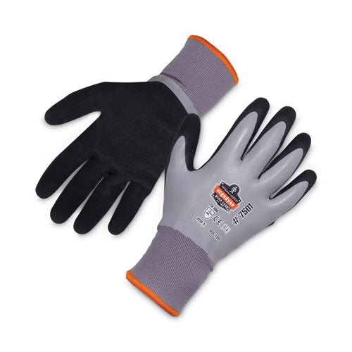 Proflex 7501 Coated Waterproof Winter Gloves, En388: 2131x, 10.5" Long, Large, Gray, Pair