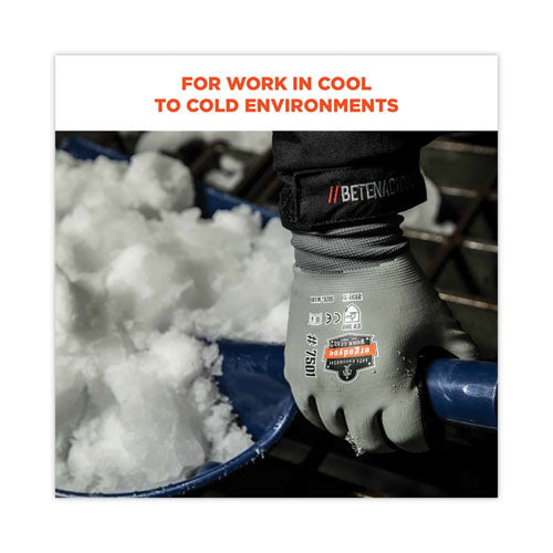 Proflex 7501 Coated Waterproof Winter Gloves, En388: 2131x, 10.5" Long, Large, Gray, Pair