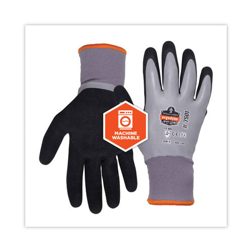 Proflex 7501 Coated Waterproof Winter Gloves, En388: 2131x, 10.5" Long, Large, Gray, Pair