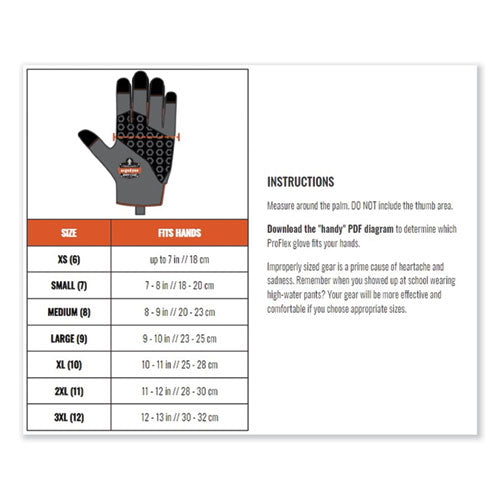 Proflex 910 Half-finger Impact Gloves + Wrist Support, En388: 1121x, 12.5" Long, Large, Black, Pair