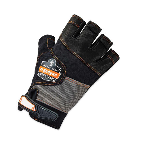 Proflex 901 Half-finger Leather Impact Gloves, En388: 3122x, Small, Black, Pair