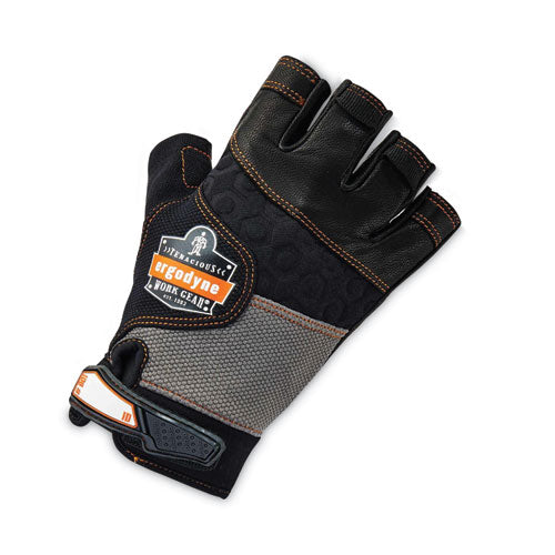 Proflex 901 Half-finger Leather Impact Gloves, En388: 3122x, X-large, Black, Pair