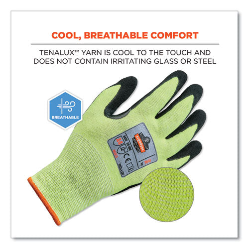 Proflex 7041 Ansi A4 Nitrile-coated Cr Gloves, En388: 4x42d, 10" Long, Medium, Lime, Pair