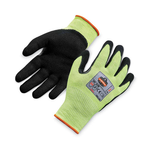 Proflex 7041 Ansi A4 Nitrile-coated Cr Gloves, En388: 4x42d, 10" Long, Large, Lime, Pair