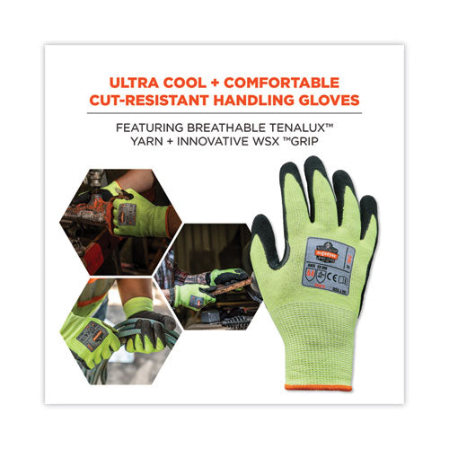 Proflex 7041 Ansi A4 Nitrile-coated Cr Gloves, En388: 4x42d, 10" Long, Large, Lime, Pair
