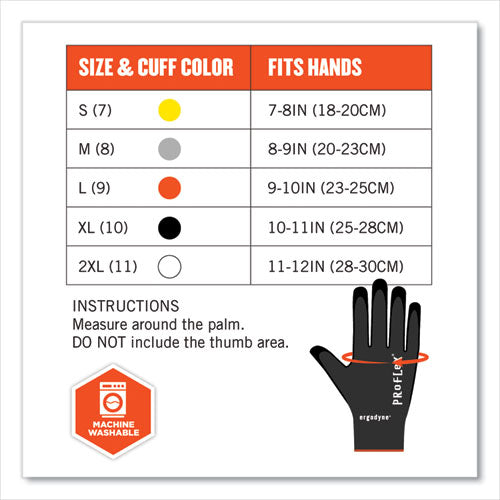 Proflex 7001-case Nitrile Coated Gloves, En388: 4121x, 9.25" Long, X-large, Black, 144 Pairs/carton