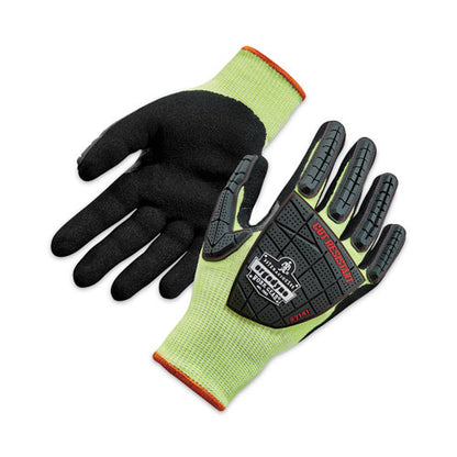 Proflex 7141 Ansi A4 Dir Nitrile-coated Cr Gloves, En388: 4x42dp, 9" Long, Small, Lime, Pair
