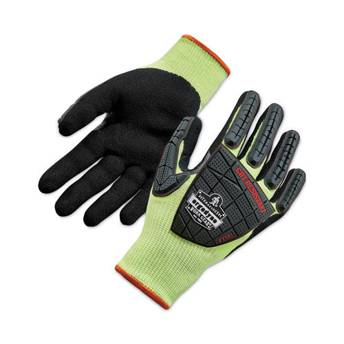 Proflex 7141 Ansi A4 Dir Nitrile-coated Cr Gloves, En388: 4x42dp, 9" Long, X-large, Lime, Pair