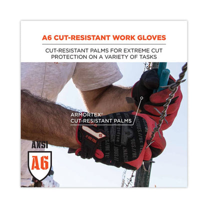 Proflex 812cr6 Ansi A6 Utility And Cr Gloves, En388: 2543e, 9" Long, Large, Black, Pair