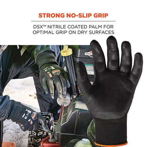 Proflex 7001 Nitrile-coated Gloves, En388: 4121x, 8.25" Long, X-small, Black, Pair