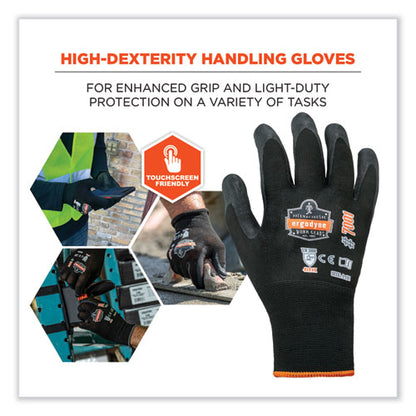 Proflex 7001 Nitrile-coated Gloves, En388: 4121x, 8.25" Long, Small, Black, Pair