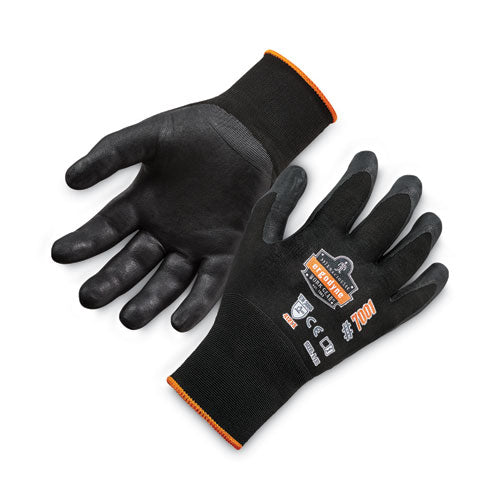 Proflex 7001 Nitrile-coated Gloves, En388: 4121x, 9" Long, Large, Black, Pair