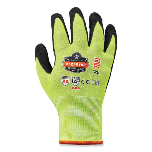 Proflex 7021 Hi-vis Nitrile-coated Cr Gloves, En388: 4342b, 8.5" Long, Small, Lime, Pair