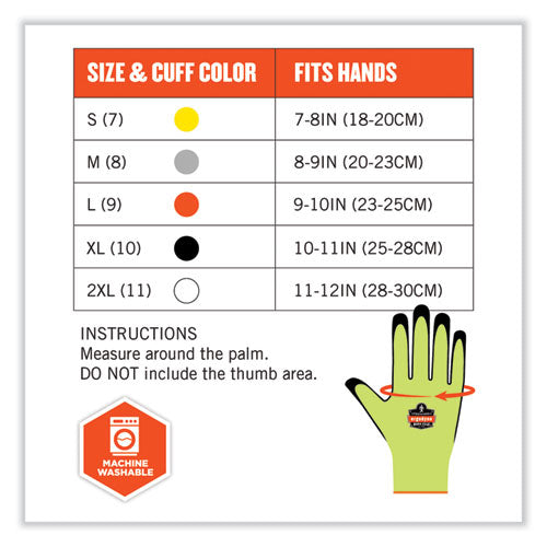 Proflex 7021 Hi-vis Nitrile-coated Cr Gloves, En388: 4342b, 8.5" Long, Small, Lime, Pair