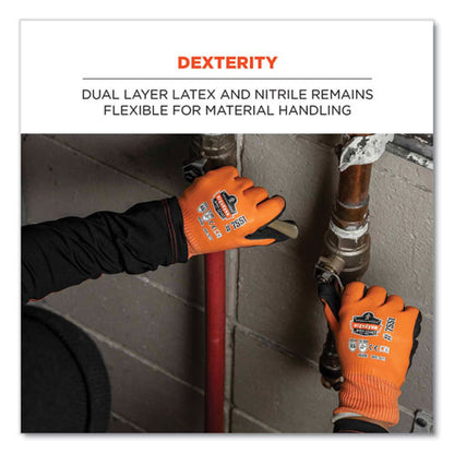 Proflex 7551-case Ansi A5 Coated Waterproof Cr Gloves, En388: 4x43e, 10" Long, Small, Orange, 144 Pairs/carton