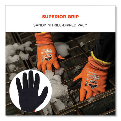 Proflex 7551-case Ansi A5 Coated Waterproof Cr Gloves, En388: 4x43e, 10" Long, Medium, Orange, 144 Pairs/carton