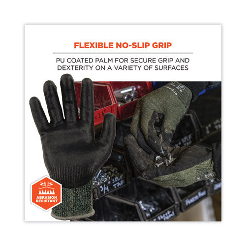Proflex 7070 Ansi A7 Nitrile Coated Cr Gloves, En388: 4x42f, 9" Long, Small, Green, 12 Pairs