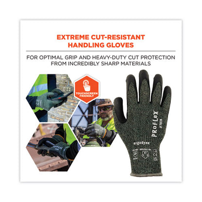Proflex 7070 Ansi A7 Nitrile Coated Cr Gloves, En388: 4x42f, 9" Long, Medium, Green, 12 Pairs