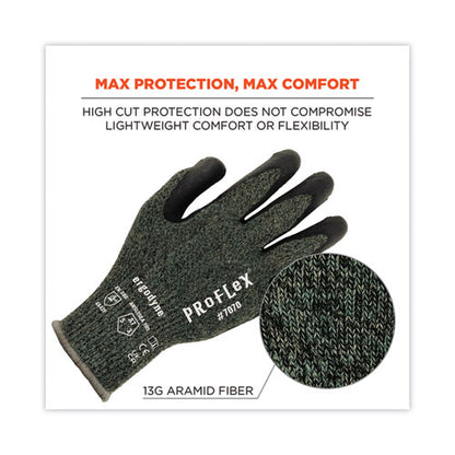 Proflex 7070 Ansi A7 Nitrile Coated Cr Gloves, En388: 4x42f, 9" Long, Medium, Green, 12 Pairs