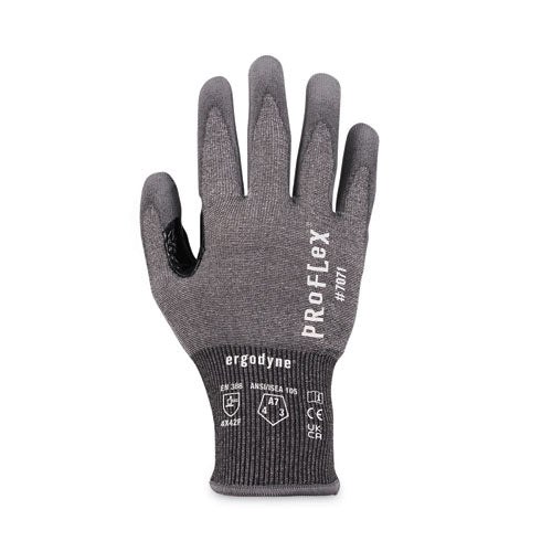 Proflex 7071 Ansi A7 Pu Coated Cr Gloves, En388: 4x42f, 9" Long, X-large, Gray, Pair