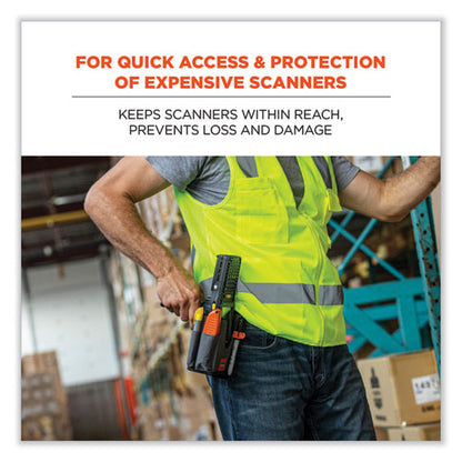 Squids 5540 Handheld Barcode Scanner Holster With Belt Loop, Small, 2.75 X 3.5 X 7.3, Polyester, Gray