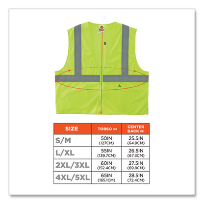 Glowear 8205z Class 2 Super Economy Mesh Vest, Polyester, Lime, 2x-large/3x-large