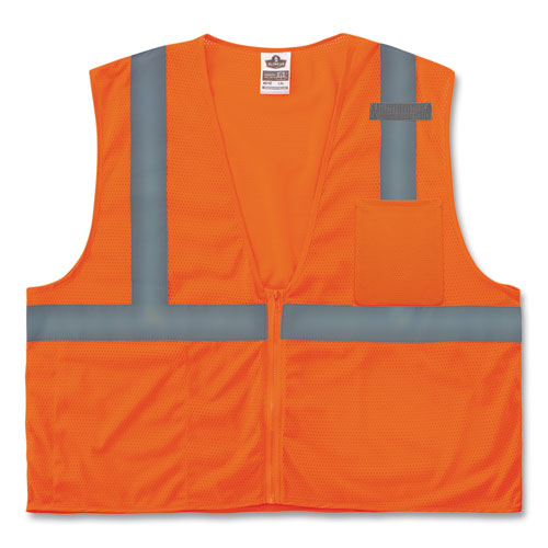 Glowear 8210z Class 2 Economy Mesh Vest, Polyester, Orange, Small/medium