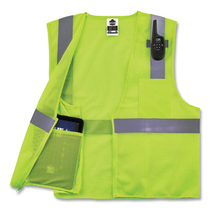 Glowear 8210z Class 2 Economy Mesh Vest, Polyester, Lime, Small/medium