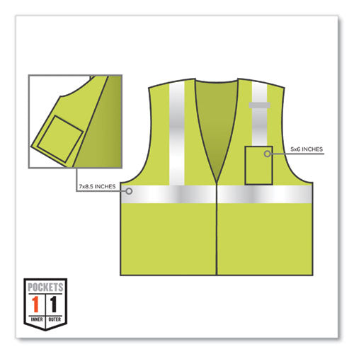 Glowear 8210z Class 2 Economy Mesh Vest, Polyester, Lime, 4x-large/5x-large