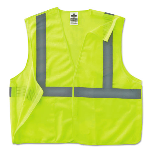 Glowear 8215ba Type R Class 2 Econo Breakaway Mesh Safety Vest, Small To Medium, Lime