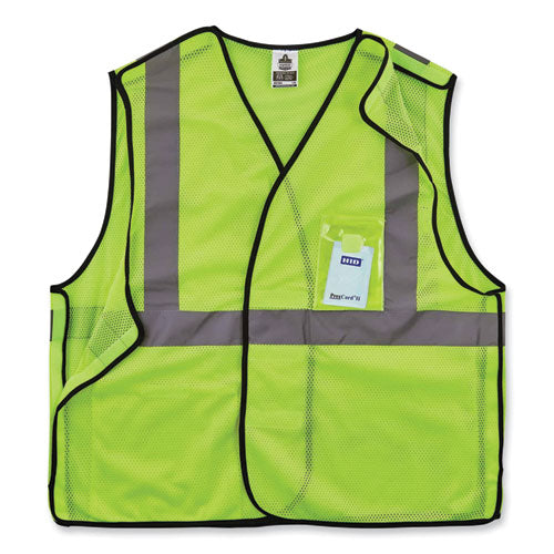 Glowear 8216ba Class 2 Breakaway Mesh Id Holder Vest, Polyester, 4x-large/5x-large, Lime