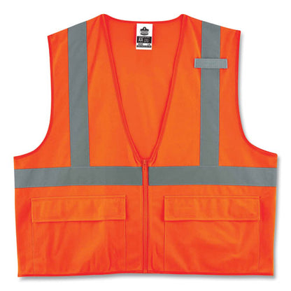 Glowear 8225z Class 2 Standard Solid Vest, Polyester, Orange, 4x-large/5x-large