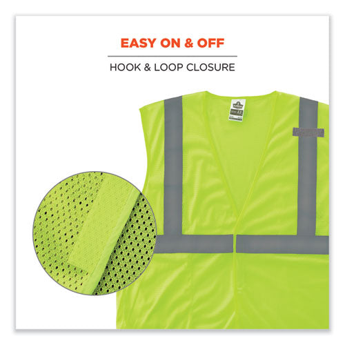 Glowear 8210hl-s Single Size Class 2 Economy Mesh Vest, Polyester, 5x-large, Lime