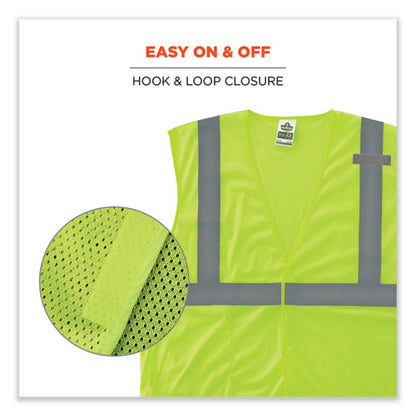 Glowear 8210hl-s Single Size Class 2 Economy Mesh Vest, Polyester, 5x-large, Lime