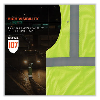 Glowear 8210hl-s Single Size Class 2 Economy Mesh Vest, Polyester, 5x-large, Lime