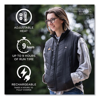 N-ferno 6495 Rechargeable Heated Vest With Batter Power Bank, Fleece/polyester, Medium, Black