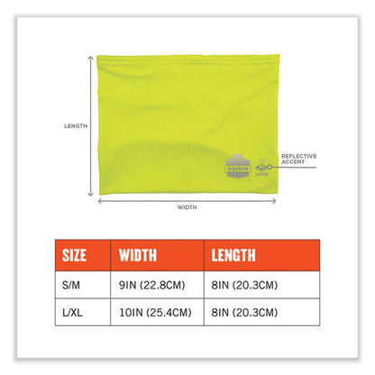 Chill-its 6489 2-layer Cooling Performance Knit Multi-band, Polyester/spandex, Small/medium, Hi-vis Lime