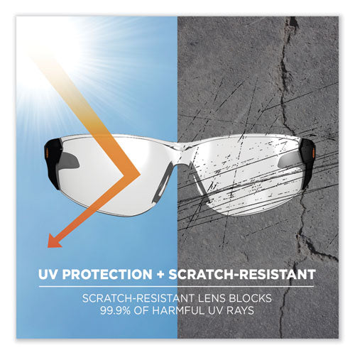Skullerz Saga Frameless Safety Glasses, Black Nylon Impact Frame, Indoor/outdoor Polycarbonate Lens