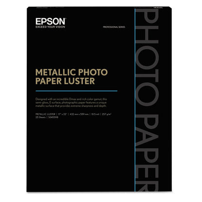 Professional Media Metallic Gloss Photo Paper, 10.5 Mil, 17 X 22, White, 25/pack